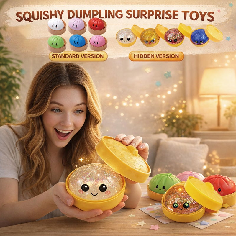 Glitter Dumpling Squishy Toy 1PCS Random Color  Surprise Box 10 Colors Stress Relief - Image 3