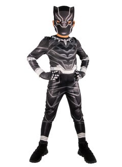 Party Centre Marvel Black Panther Classic Costume, Boy Superhero Child Costume, Cosplay Dress Up  - Image 1