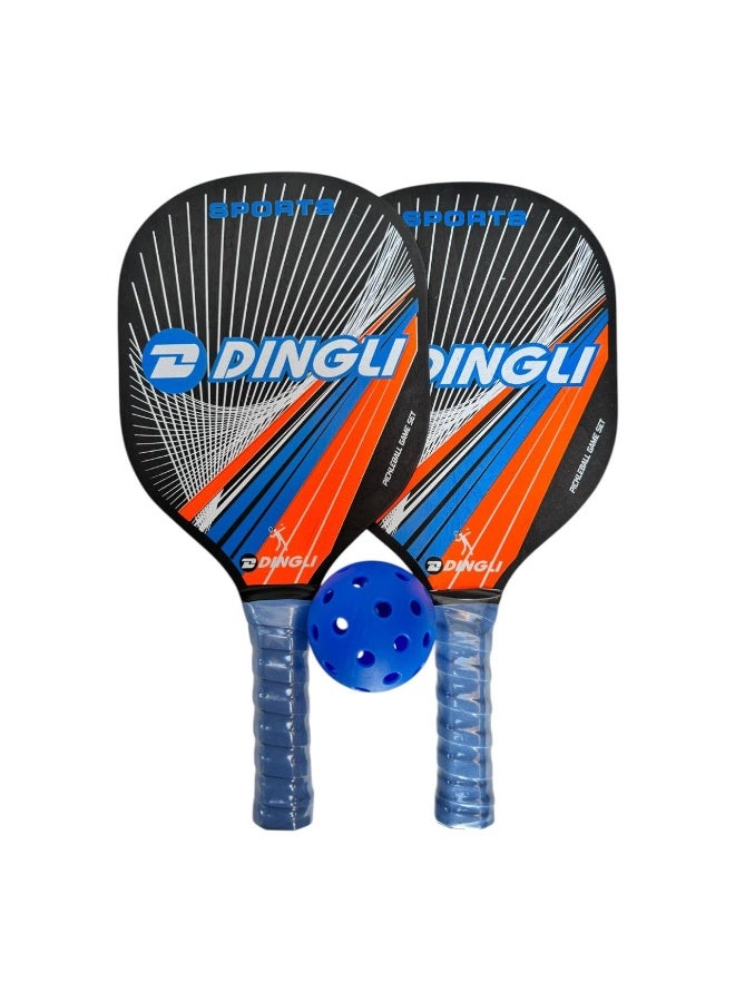 Dingli Pickleball Paddle Set for Beach & Seaside, 2 Paddles with 4 Balls, Lightweight Design with Comfortable Grip Handles for Outdoor Fun, Parks, Courts & Recreational Play - Image 1