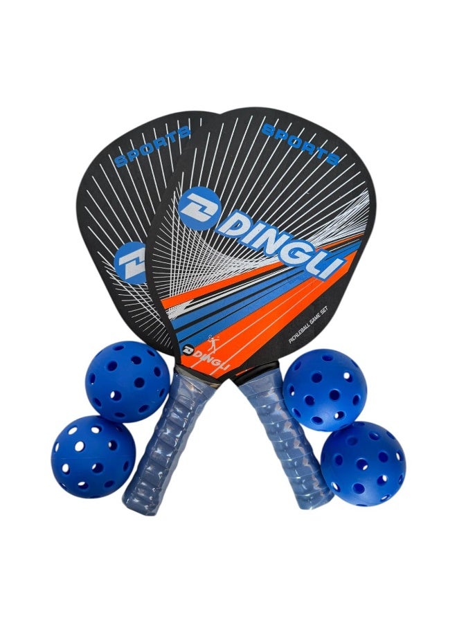 Dingli Pickleball Paddle Set for Beach & Seaside, 2 Paddles with 4 Balls, Lightweight Design with Comfortable Grip Handles for Outdoor Fun, Parks, Courts & Recreational Play - Image 2