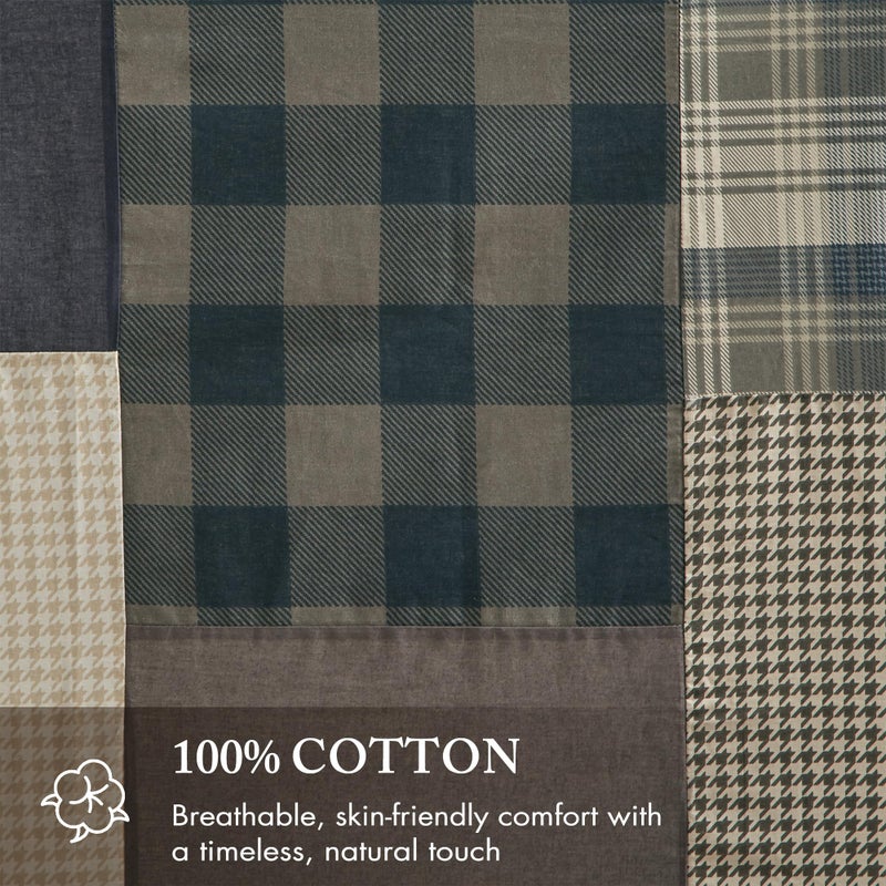 Woolrich John Rich & Bros. Woolrich Winter Hills Cotton Shower Curtain, Plaid Lodge/Cabin Shower Curtains for Bathroom, 72 X 72, Tan - Image 3