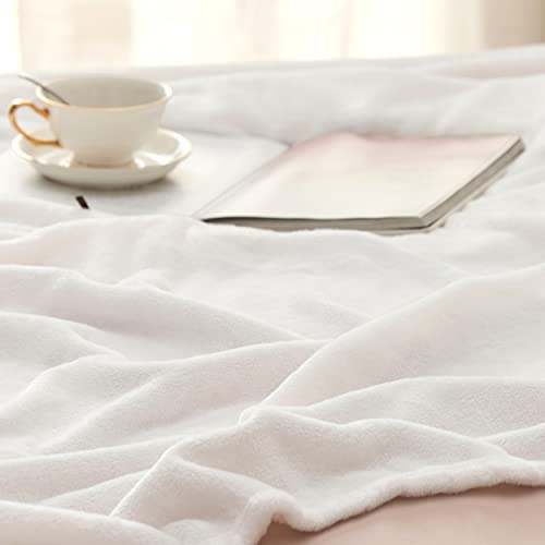 Bedsure GentleSoft Fleece Blankets Queen Size White - Bed Blanket Soft Lightweight Plush Fuzzy Cozy Luxury Microfiber, 90x90 inches - Image 5