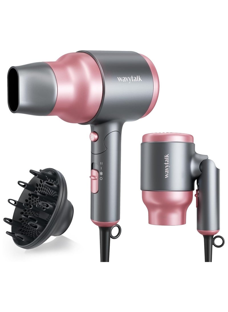 Avytalk Portable Hair Dryer With Diffuser Foldable Mini Hair Dryer With Lightweight Design 1600W Small Hair Blow Dryer With Diffuser For Curly Hair Fast Drying Grey - pzsku/ZB670F886C26E272569D9Z/45/_/1740888560/208f1567-174e-4c1a-9b3f-dbb113d3b6ab