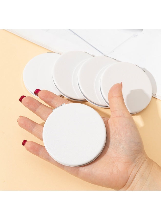 مرآة مكياج صغيرة محمولة قابلة للطي على الوجهين للنساء بسطح من جلد البولي يوريثان ومرآة مغناطيسية عالية الدقة قابلة للفتح والإغلاق ضرورية للسفر - Image 2