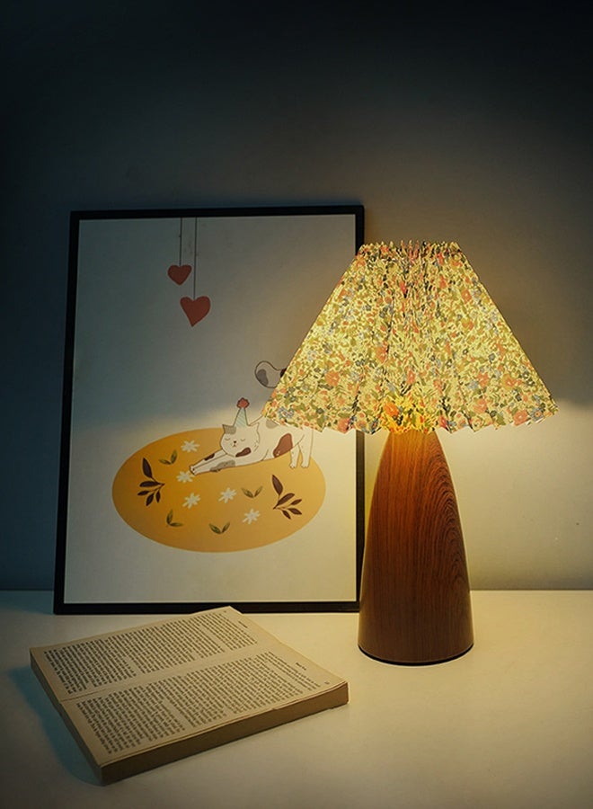 مصباح جدول LED السطوع والألوان القابلة للضبط مزود بمصباح سرير مزود بحواف الجوز المثالي لغرفة النوم جناح الليل مكتب القراءة ضوء - Image 1