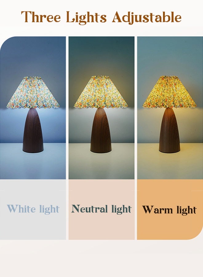 مصباح جدول LED السطوع والألوان القابلة للضبط مزود بمصباح سرير مزود بحواف الجوز المثالي لغرفة النوم جناح الليل مكتب القراءة ضوء - Image 3