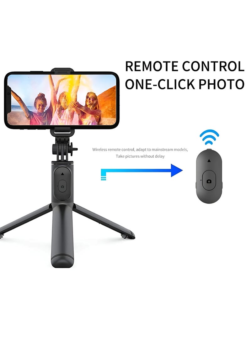 R1  Selfie Stick- Replaceable Battery Compatible with Android and iPhone - ABS + Stainless Steel - Black - Image 3