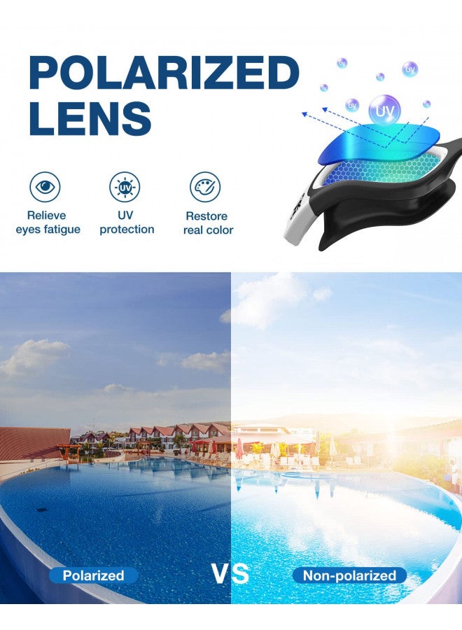 ZIONOR Swimming Goggles, 2 Packs G1 Polarized Swim Goggles UV Protection Watertight Anti-fog Adjustable Strap for Adult Men and Women (BlackBlue+WhiteGold) - Image 1