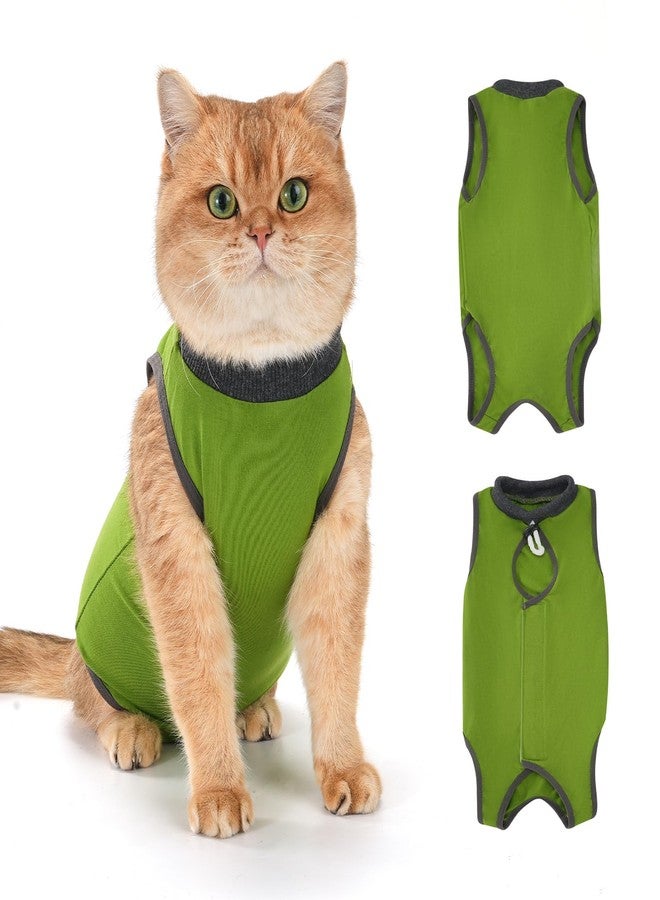 Avont Cat Recovery Suit for Surgery, Breathable Anti-Licking Onesie for Kittens, Surgical Post-Operative Protective Bodysuit, Comfortable Alternative to E-Collar -Green (S) - Image 1