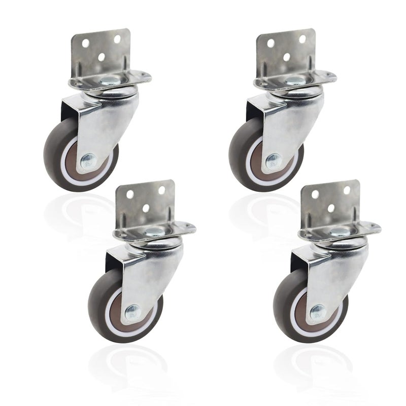 Heavy Duty Side Mount Caster Wheels 4PCS Ball Bearing 360 Swivel Rubber Castors For Furniture 1 5 Inch - Image 1