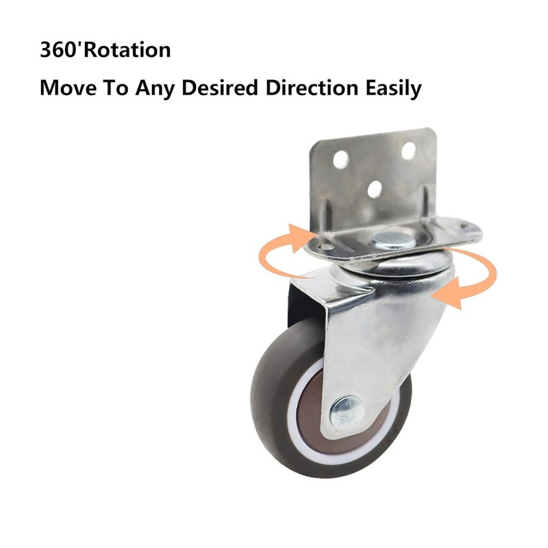 Heavy Duty Side Mount Caster Wheels 4PCS Ball Bearing 360 Swivel Rubber Castors For Furniture 1 5 Inch - Image 5