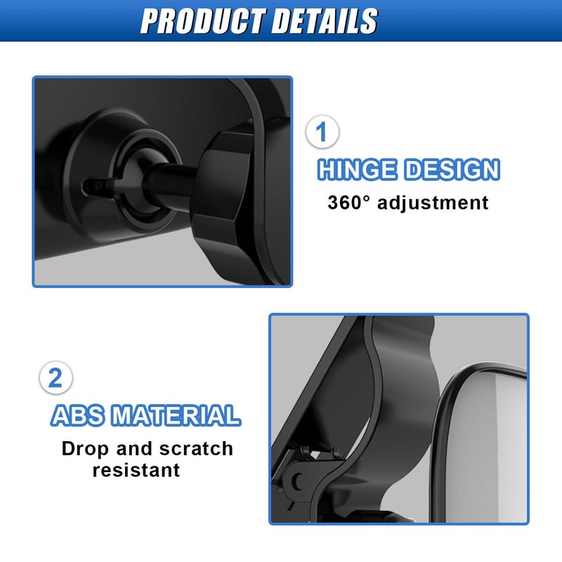 UHANBUT Car Mirror for Baby, 360Â° Adjustable Wide Angle Car Rear View Convex Mirror, Universal Baby Facing Rear HD Safety Back Seat Mirrors Clip on Sun Visor (1PC) - Image 3