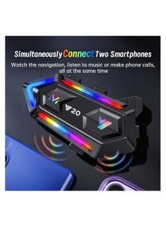 SYOSI Motorcycle Helmet Bluetooth Headset, Motorcycle Helmet Speaker, Cool RGB Dazzling Lights, with Double Noise Cancellation Strong Bass/IPX6 Waterproof Helmet Headphone, Compatible with All Helmets  - Image 4