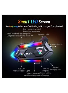 SYOSI Motorcycle Helmet Bluetooth Headset, Motorcycle Helmet Speaker, Cool RGB Dazzling Lights, with Double Noise Cancellation Strong Bass/IPX6 Waterproof Helmet Headphone, Compatible with All Helmets  - Image 2