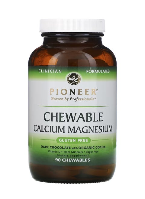 Chewable Calcium Magnesium Dark Chocolate With Organic Cocoa - 90 Chewables