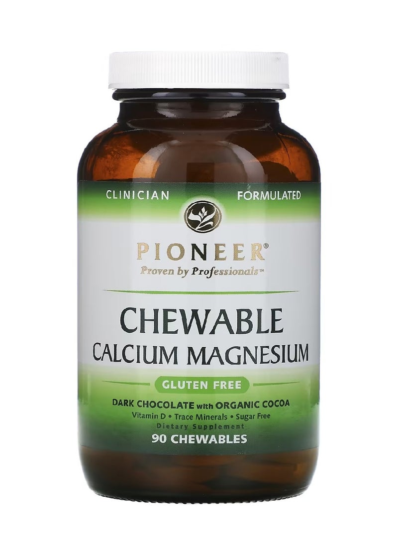 Chewable Calcium Magnesium Dark Chocolate With Organic Cocoa - 90 Chewables