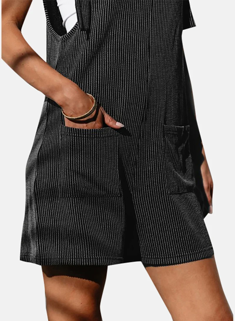 YUNIQEE Grey Striped Relaxed FitTie-up Jumpsuit