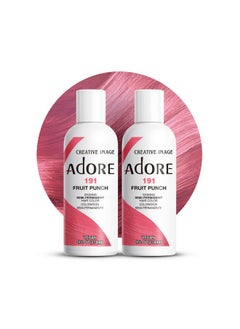 Adore Dore Semi Permanent Hair Color Vegan And Crueltyfree Hair Dye 4 Fl Oz 191 Fruit Punch (Pack Of 2)  - Image 1