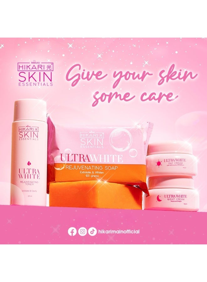 Hikari Skin Essentials Ultra White Set | 4-in-1 Rejuvenating Kit for Skin Brightening, Exfoliation & Clear Complexion - Image 2