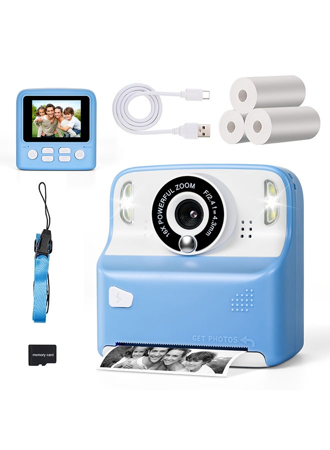 XiuWoo Instant Print Camera for Kids, Christmas Birthday Gifts for Age 3-12, 2.4 Inch Screen Inkless Children Selfie Digital Camera, Toddlers Portable Travel Toys for 3 4 5 6 7 8 Year Old Girls Boys - Image 1