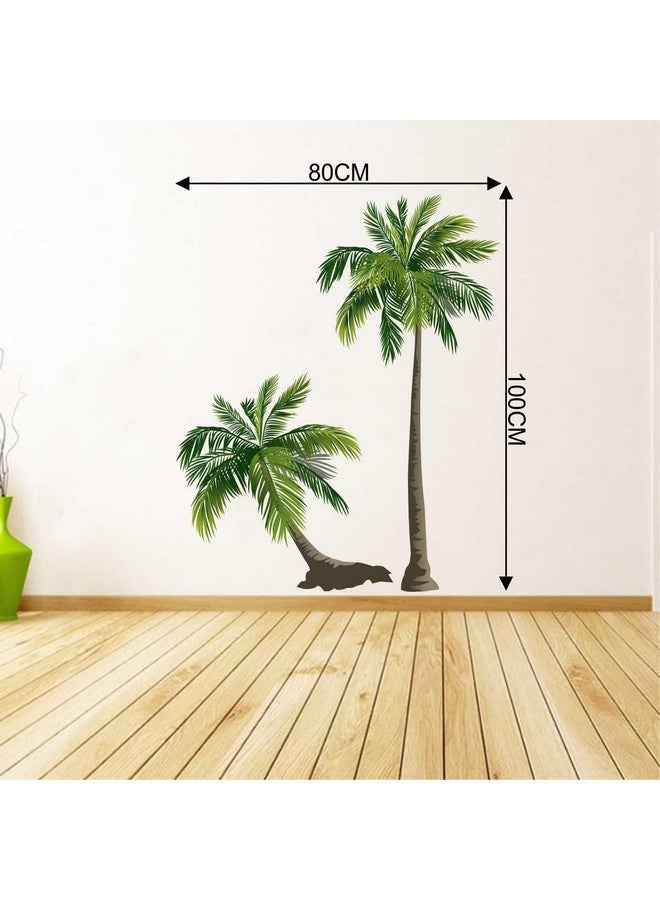 Rawpockets Rawpockets Decal ' Pair Coconut Trees' Multi-Color Large Size Wall Sticker(Material- PVC Vinyl Matte Finish,Wall Coverage Area -Height -80cm X Width -100cm)(Pack of 1) - Image 4