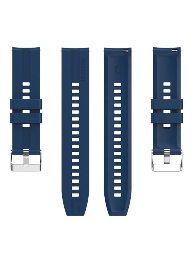 Silicone Replacement Strap Watchband for Huawei Watch 3/3Pro Dark Blue - Image 2
