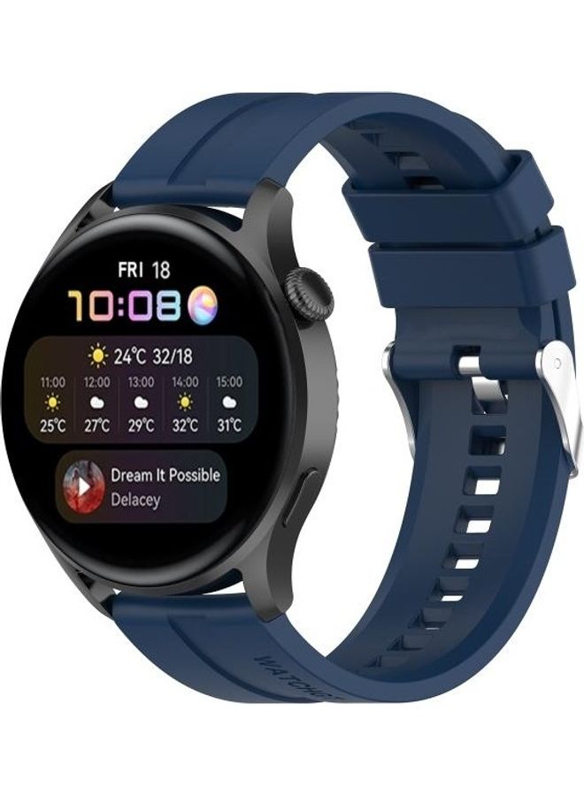 Silicone Replacement Strap Watchband for Huawei Watch 3/3Pro Dark Blue - Image 4