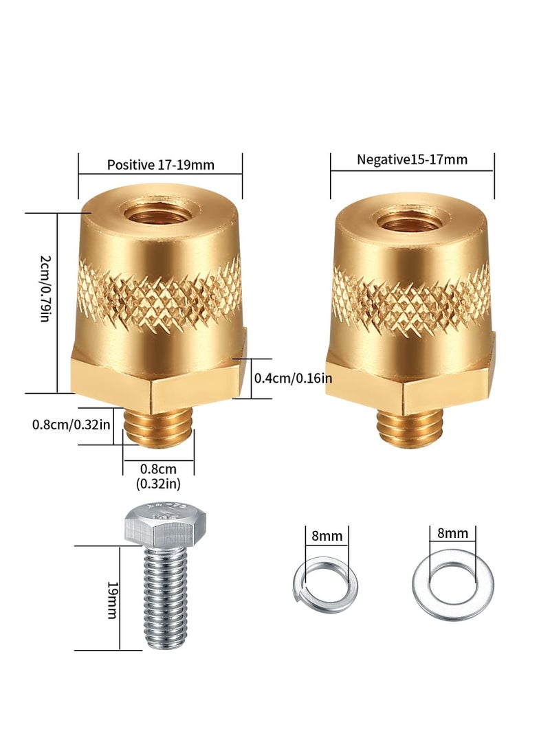 Battery Terminal Connectors Set, Side Post Bolt Compatible with Other Accessories to Battery, for M8 Top Threaded Charging Extender Adaptor