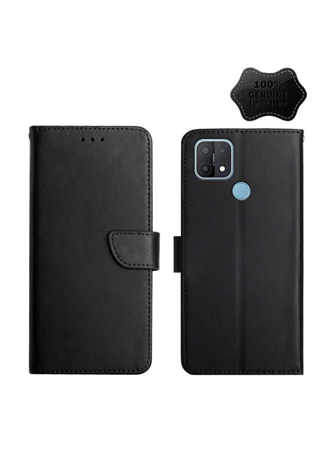 S-TOP Case For OPPO A15 Genuine Leather Fingerprint-proof Horizontal Flip Phone Case - Image 1