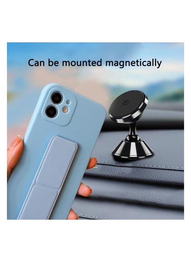 PROMASS - Magnetic Mobile Phone Finger Grip Holder Lazy Multi-functional Vertical Horizontal Stand Foldable Back Stick Phone Stand (Black) - Image 1