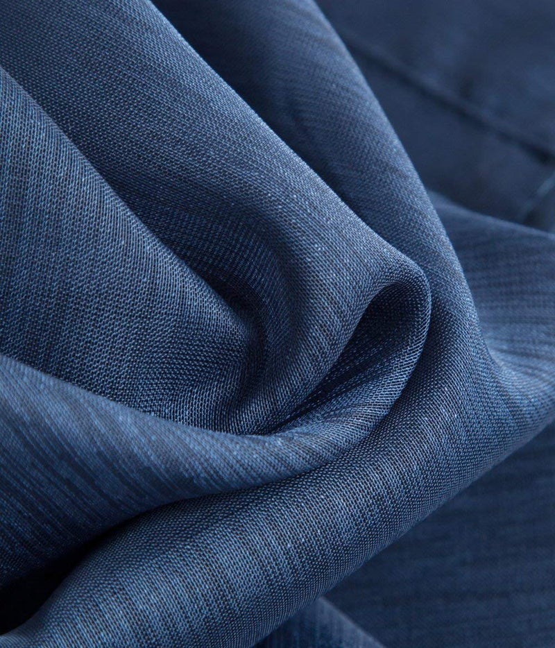 HLC.ME 2 Piece Sheer Voile Window Curtain Grommet Panels for Bedroom & Living Room (54" W x 84" L, Navy Blue) - Image 3