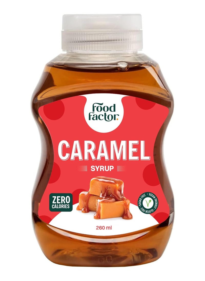 Food Factor Food Factor flavoured Syrup | Made in Italy | Zero Sugar, Zero Calorie, Gluten Free, Suitable For Vegan, Keto Friendly (260ml, Caramel)  - Image 1