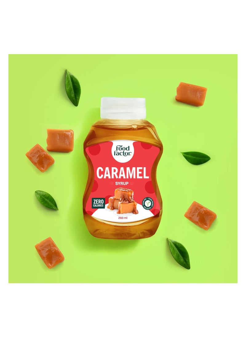 Food Factor Food Factor flavoured Syrup | Made in Italy | Zero Sugar, Zero Calorie, Gluten Free, Suitable For Vegan, Keto Friendly (260ml, Caramel)  - Image 3