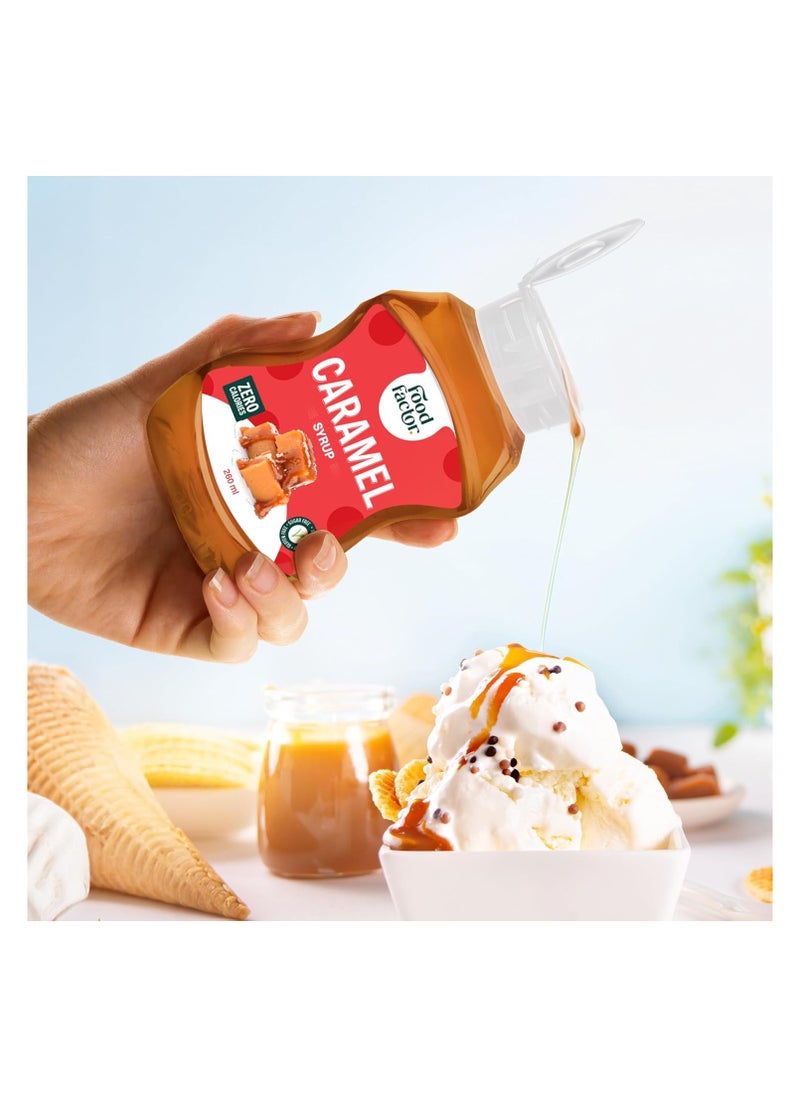Food Factor Food Factor flavoured Syrup | Made in Italy | Zero Sugar, Zero Calorie, Gluten Free, Suitable For Vegan, Keto Friendly (260ml, Caramel)  - Image 4