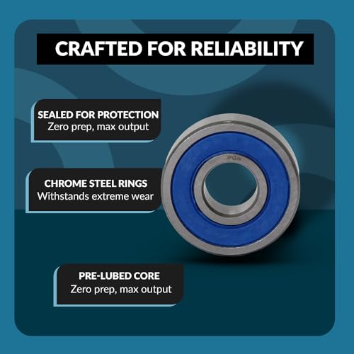 PGN Bearings محامل PGN (10 عبوة) 6204-2RS - محامل كروية مغلقة من الفولاذ الكرومي المشحم - 20x47x14 مم مع ختم مطاطي ودعم عالي السرعة - Image 4