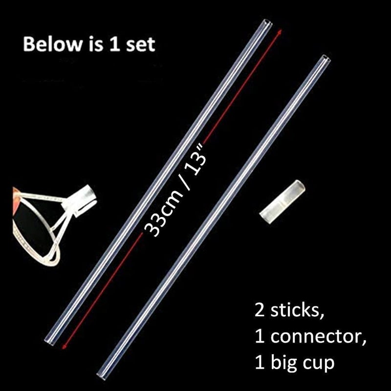 Efay 20 Packs Balloon Sticks, 27" Long Large Balloon Stands Holders with Base for Table Desktop Centerpieces - Image 4