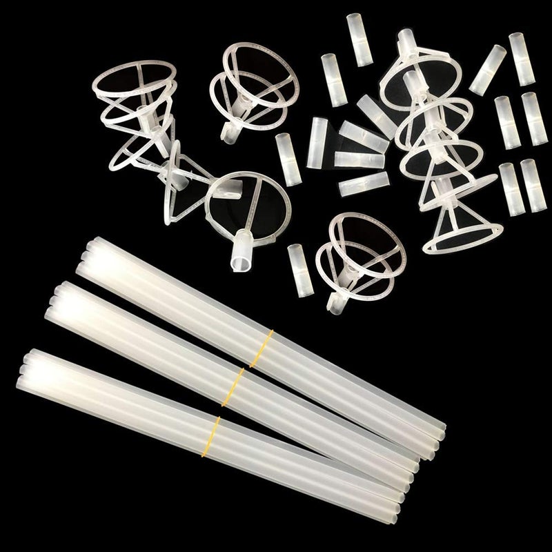 Efay 20 Packs Balloon Sticks, 27" Long Large Balloon Stands Holders with Base for Table Desktop Centerpieces - Image 3
