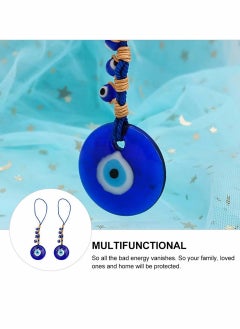 Excefore Blue Evil Eye Decor Hanging Turkish Nazar Bead Pendant Decorative Lucky Turkish Eye Keychain Feng Shui Hanging Decoration for Home Office Car (2pcs)  - Image 4