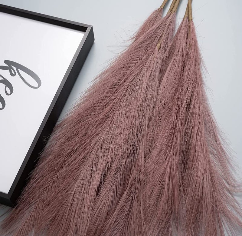 VRB Dec ™ 3 قطع من عيدان العشب الصناعي | زهور صناعية للزهور | عناصر ديكور لزهور غرفة المعيشة، المكتب، غرفة النوم، طاولة الشرفة، عناصر ديكور ديوالي (عبوة من 3) (وردي فاتح) - Image 2