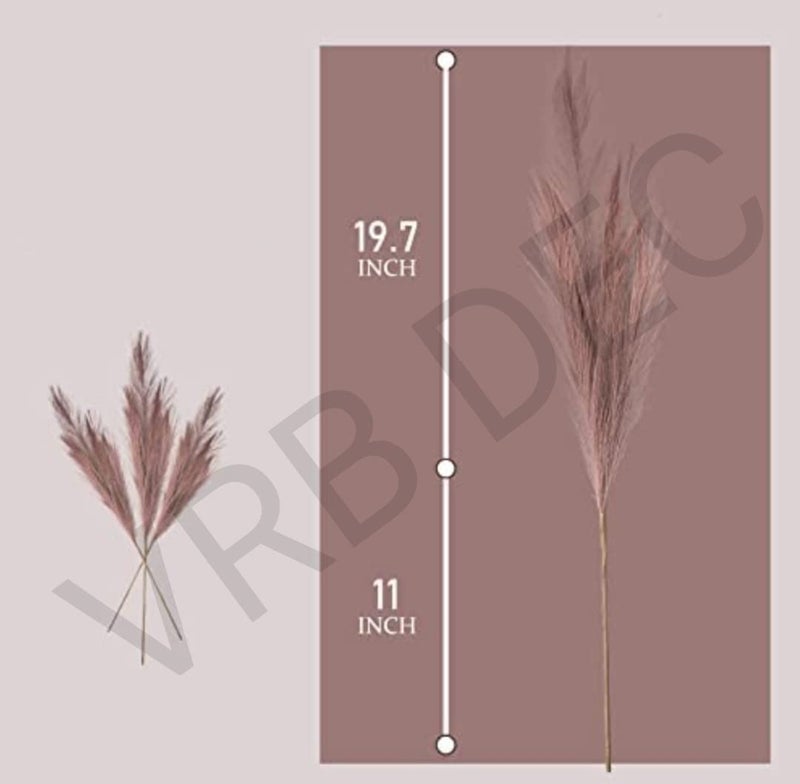 VRB Dec ™ 3 قطع من عيدان العشب الصناعي | زهور صناعية للزهور | عناصر ديكور لزهور غرفة المعيشة، المكتب، غرفة النوم، طاولة الشرفة، عناصر ديكور ديوالي (عبوة من 3) (وردي فاتح) - Image 4