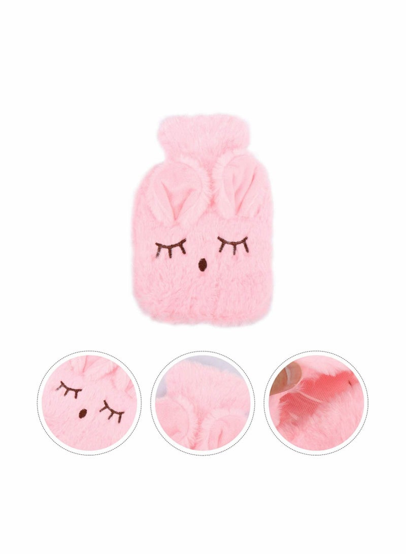 SYOSI 1 Set Hot Water Bottle Plush Rabbit Detachable Winter Hand Warmer Hot Water Bag with Cover for Cramps Pain Relief Arthritis Aches Pains (Pink) - Image 3