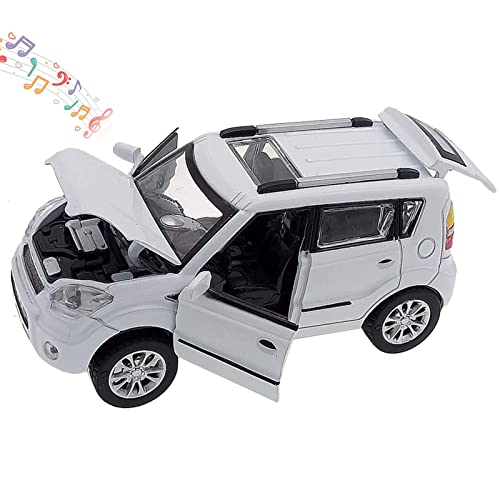 Mzexoma Toy Cars Diecast Car Models KIA Soul Model CarsPull Back CarsCar Toy with Sound and Light for 3 Year Old BoysWhite - Image 1