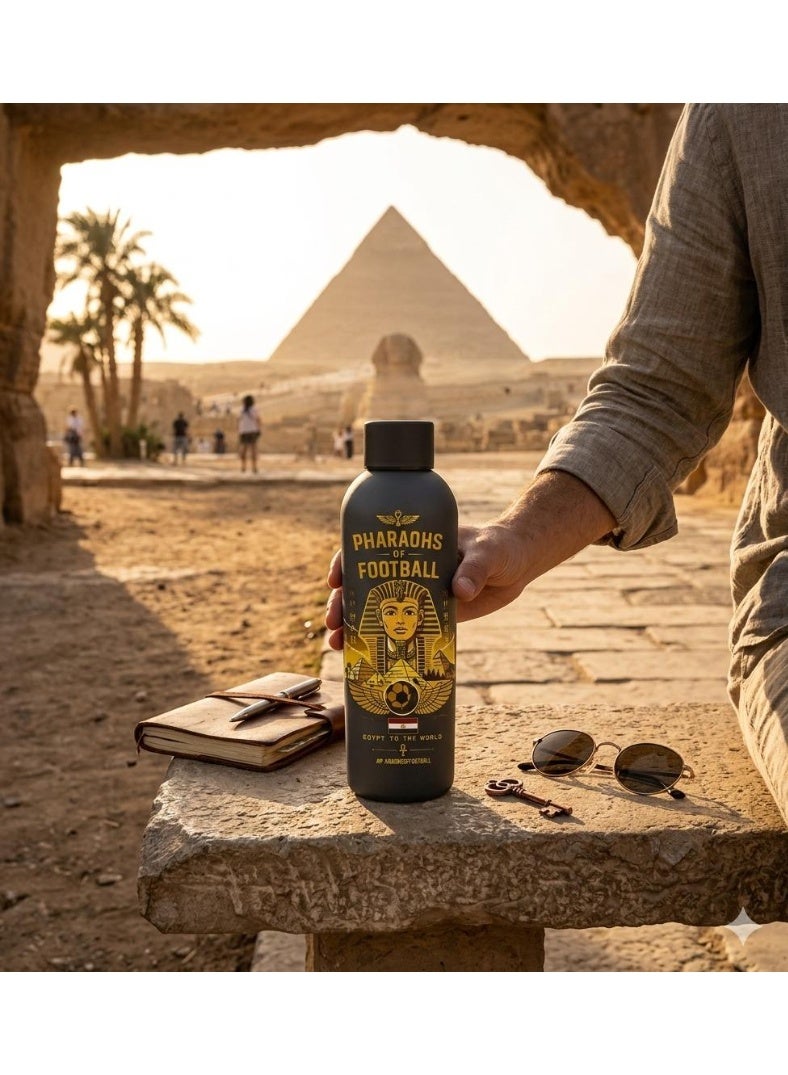 Custom Printed Stainless Steel Water Bottle – Pharaohs of Football Design – 500ml Vacuum Insulated Bottle - Image 1