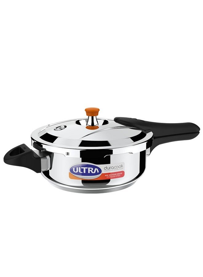 Ultra Duracook Pressure Cooker 3.5 Litre | Aisi 304 Food Grade Stainless Steel Cooker With 10 Years Warranty | High-Impact Composite Base | Bakelite Handles | Spillage Control | Induction Compatible - Image 1