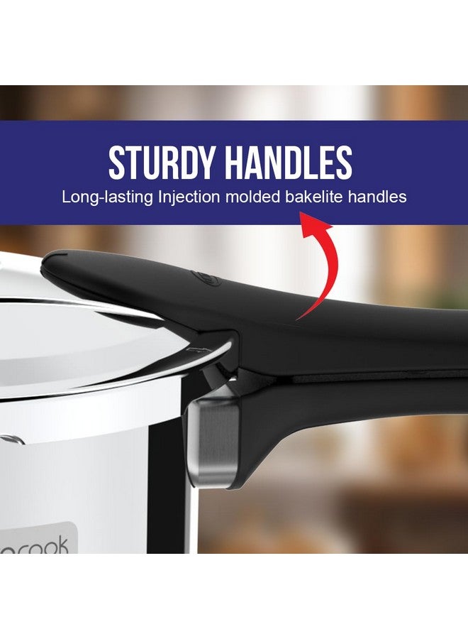 Ultra Duracook Pressure Cooker 3.5 Litre | Aisi 304 Food Grade Stainless Steel Cooker With 10 Years Warranty | High-Impact Composite Base | Bakelite Handles | Spillage Control | Induction Compatible - Image 4