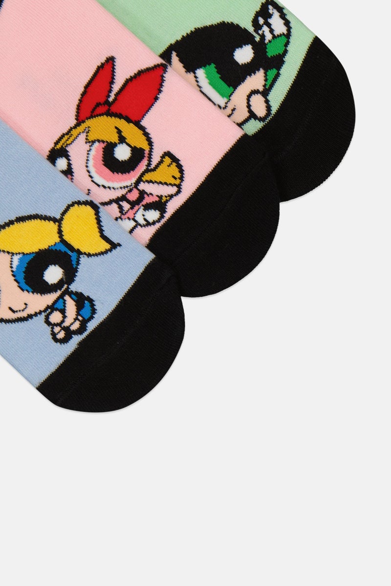CARTOON NETWORK Kids Girl 3 Pairs The Power Puff Girls  Socks, Multicolor  - Image 3