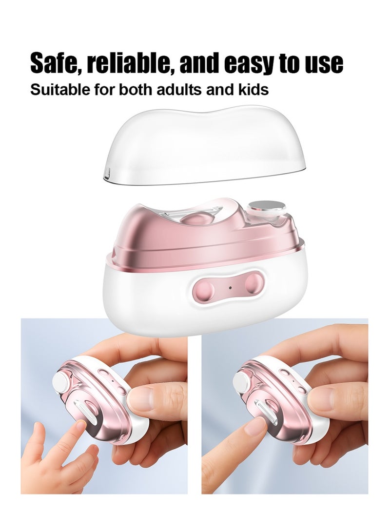 طريقة الاتصال مقلم أظافر كهربائي للصغار والكبار، 4 في 1 مع تعقيم بالأشعة فوق البنفسجية، قابلة للشحن عبر USB-C، بسرعتين وجامع للغبار، مقلم أظافر آمن لعناية الأطفال - Image 3