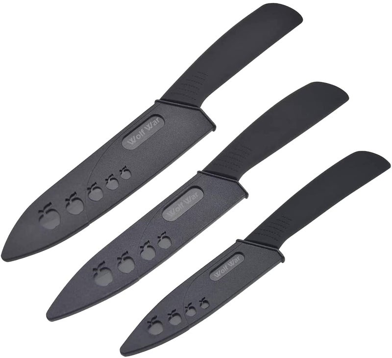 Wolf War Kitchen Ceramic Knife Set Professional Knife With Sheaths Super Sharp Rust Proof Stain Resistant 6 Chef Knife 5 Utility Knife 4 Fruit Knife