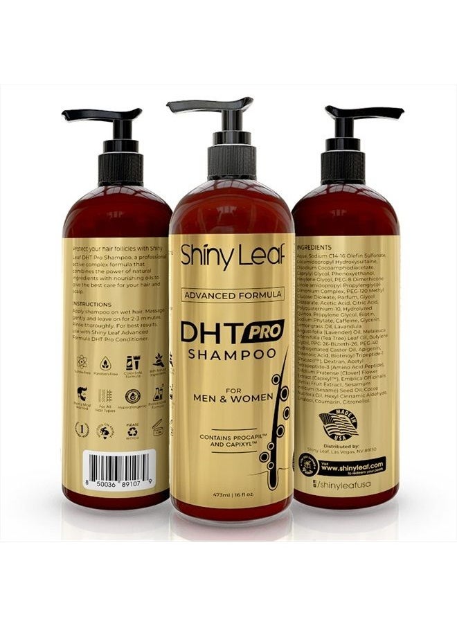 Shiny Leaf DHT Pro Shampoo Advanced Formula with Procapil and Capixyl, DHT Blockers and Natural Extracts, Anti-Thinning Shampoo for Men and Women, Revitalizes Scalp, Stimulates Follicles for Thicker Fuller Hair  - Image 4