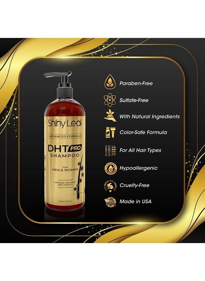 Shiny Leaf - DHT Pro Shampoo Advanced Formula with Procapil and Capixyl, DHT Blockers and Natural Extracts, Anti-Thinning Shampoo for Men and Women, Revitalizes Scalp, Stimulates Follicles for Thicker Fuller Hair - Image 1